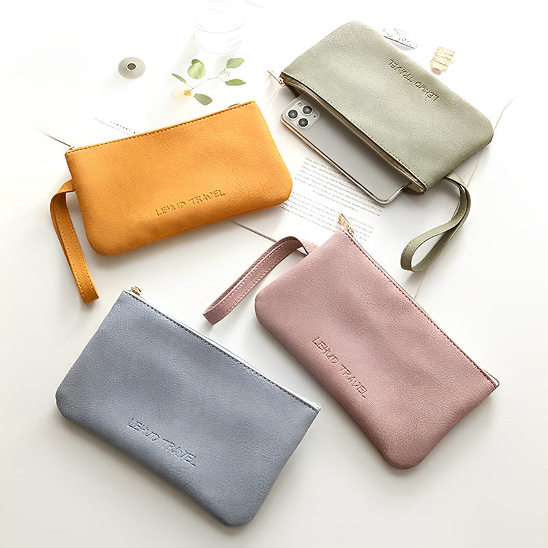 Portable Women Leather Travel Pouch