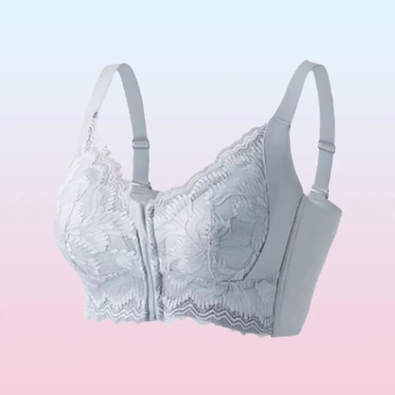 Women's Comfortable Front Closure Lace Posture Support Bra