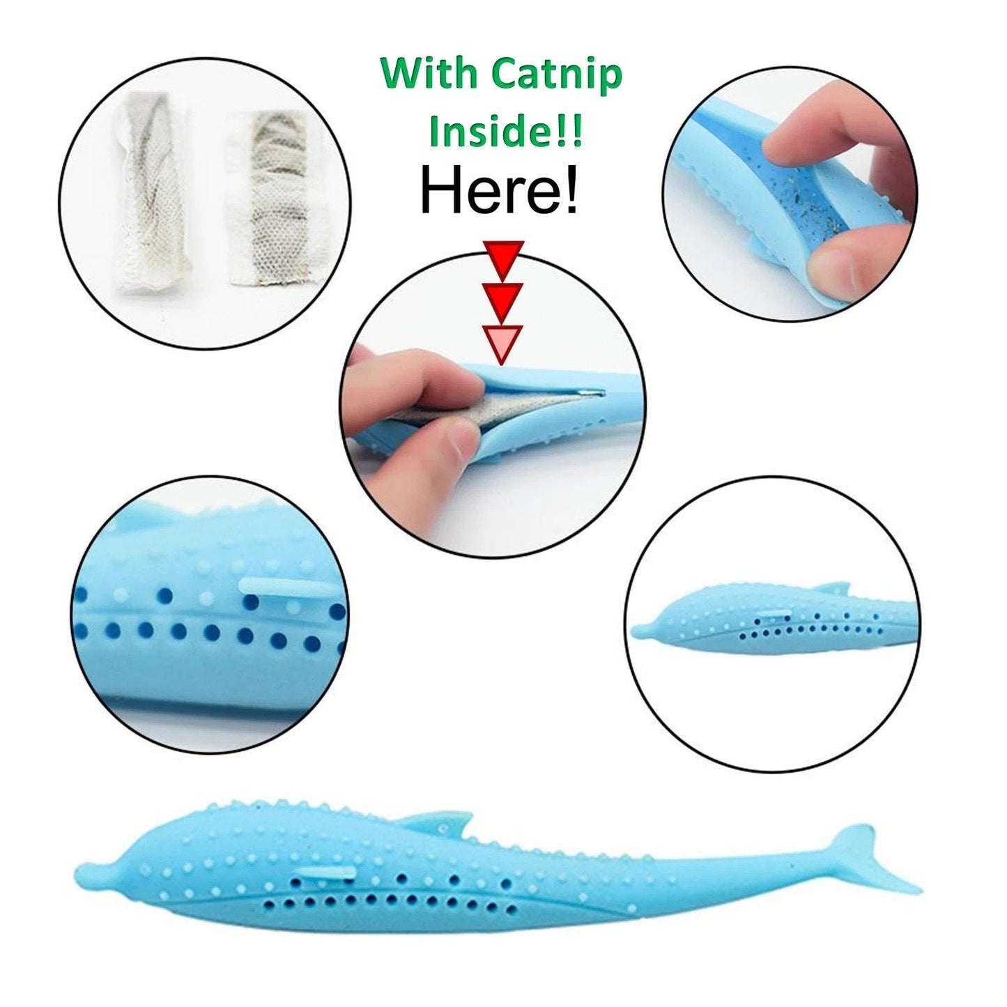 Cat Self-Cleaning Toothbrush - With Catnip INSIDE