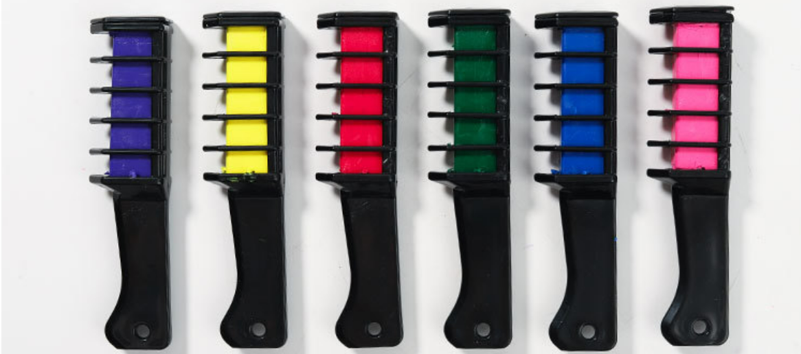 6 Colors Temporary Hair Color Chalk Comb Set