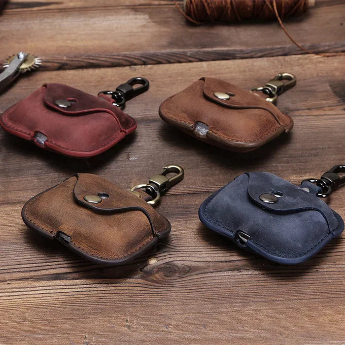 airpods pro case leather keychain convenient headphone cover