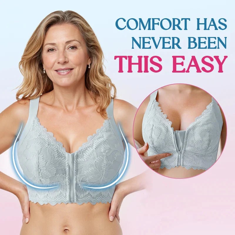 Women's Comfortable Front Closure Lace Posture Support Bra