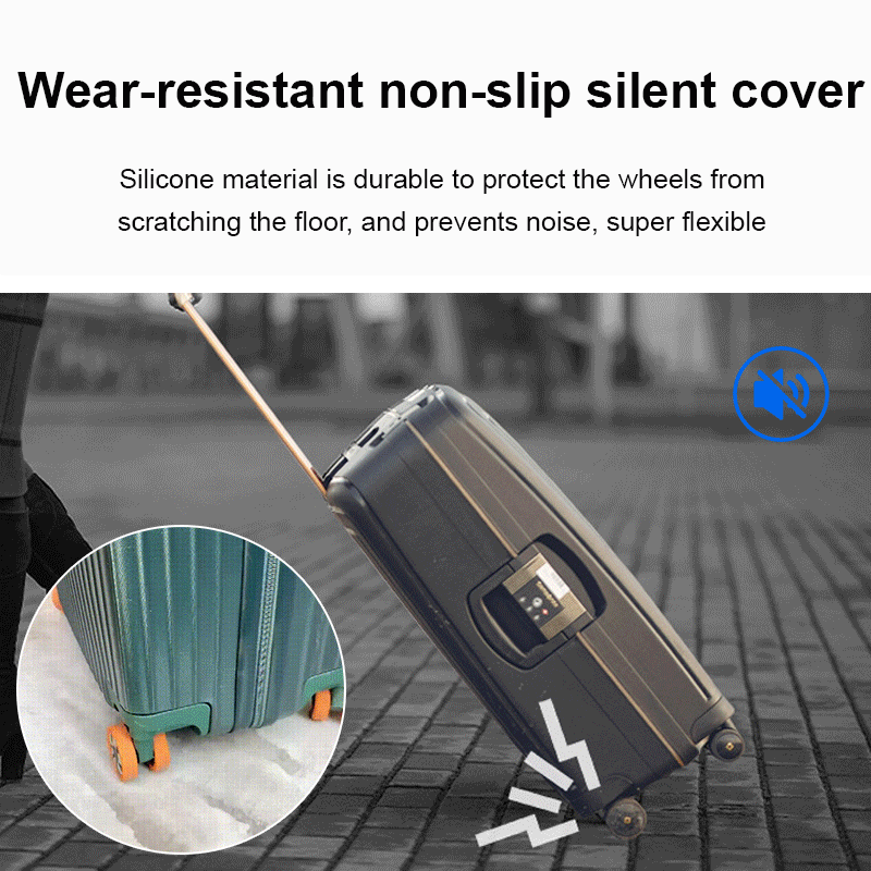 Colorful Silent Silicone Luggage Wheel Covers