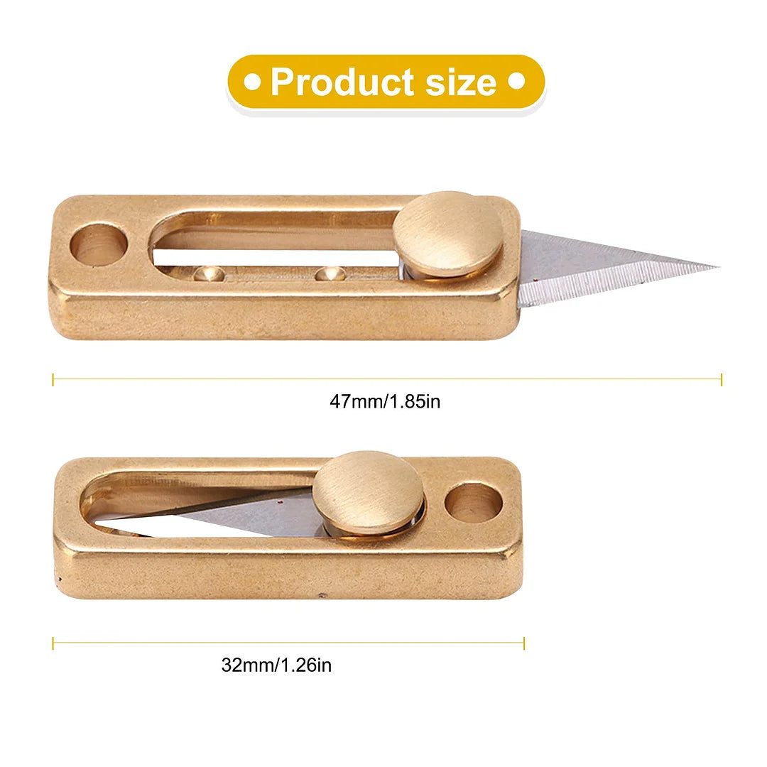Brass Mini Push Knife Keychain