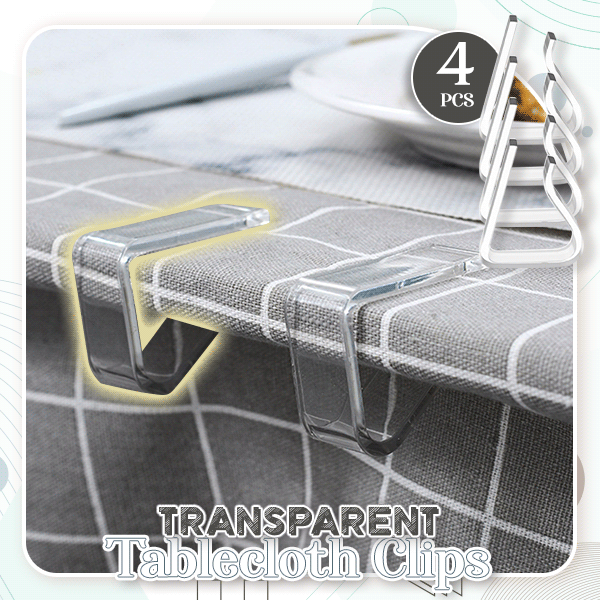 Easy-Fix Transparent Tablecloth Clips(4pcs)