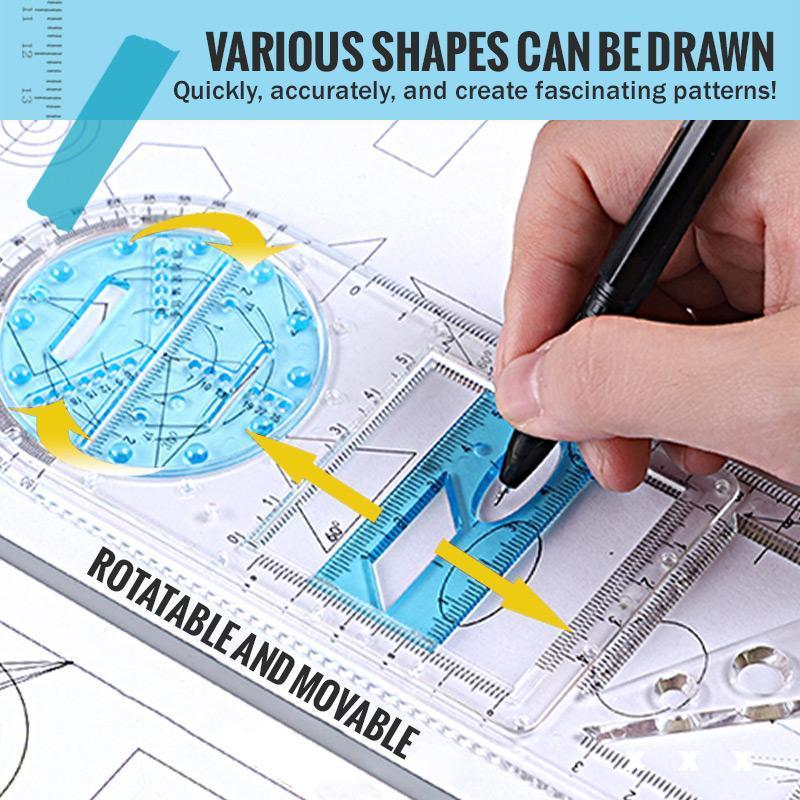 MULTIFUNCTIONAL MATH GEOMETRIC RULER