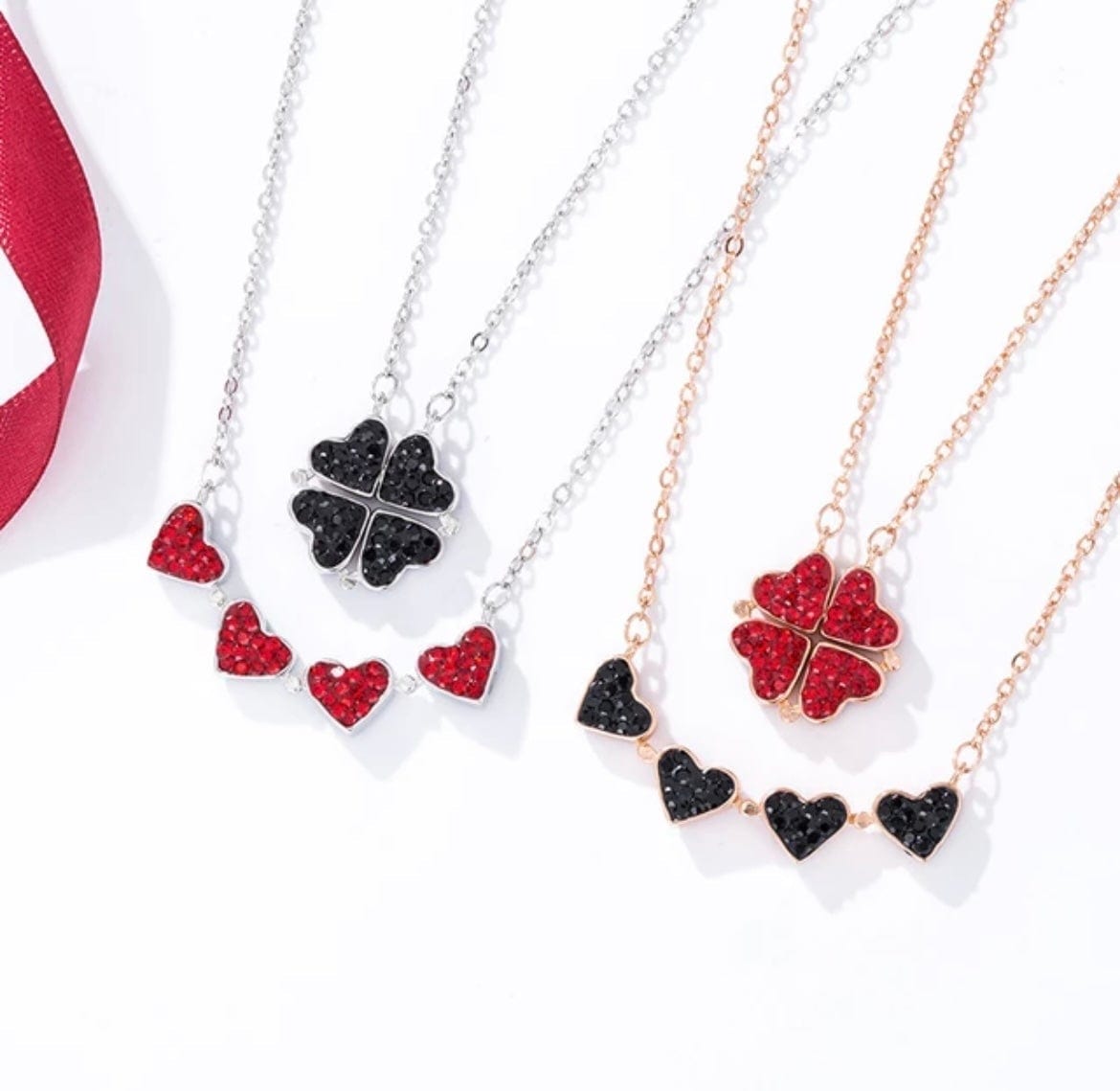 Four-leaf Clover Sweet Heart Necklace