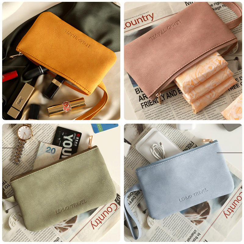 Portable Women Leather Travel Pouch