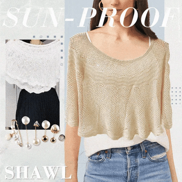 Knitted Sun-proof Shawl (đ„Gift Pearl Clips 1pcđ„)