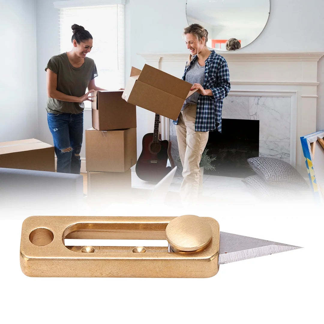 Brass Mini Push Knife Keychain