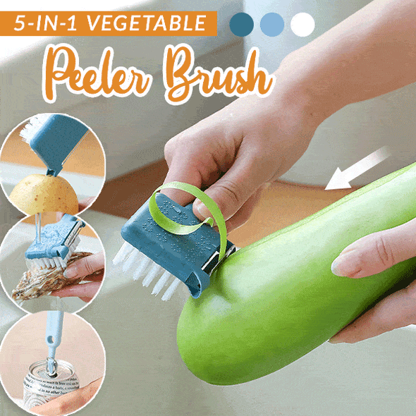 1Pcs Multifunction Fruit Vegetable Cleaning Brush 5 In 1 Peeler