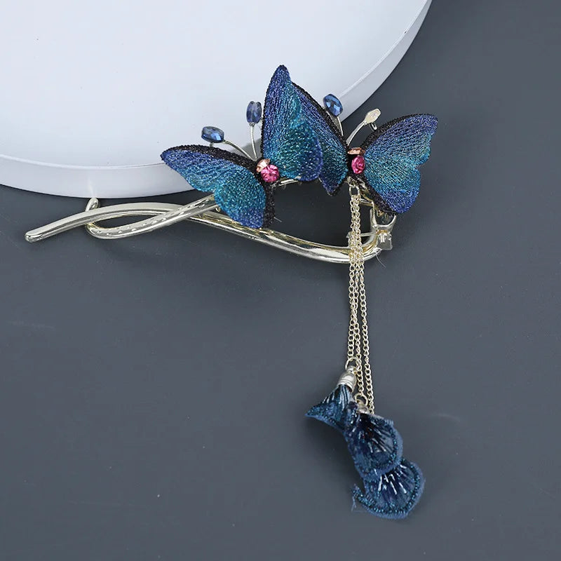 High-Quality Butterfly Tassel Hair Clip