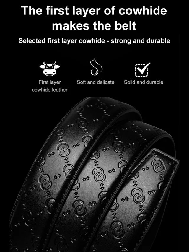 Business All Wear Leather Automatic Buckle Belt