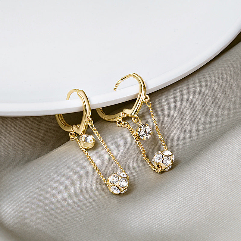 Crystal zircon Hydrangea Pendant Earrings