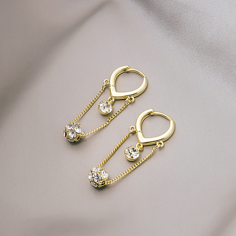 Crystal zircon Hydrangea Pendant Earrings