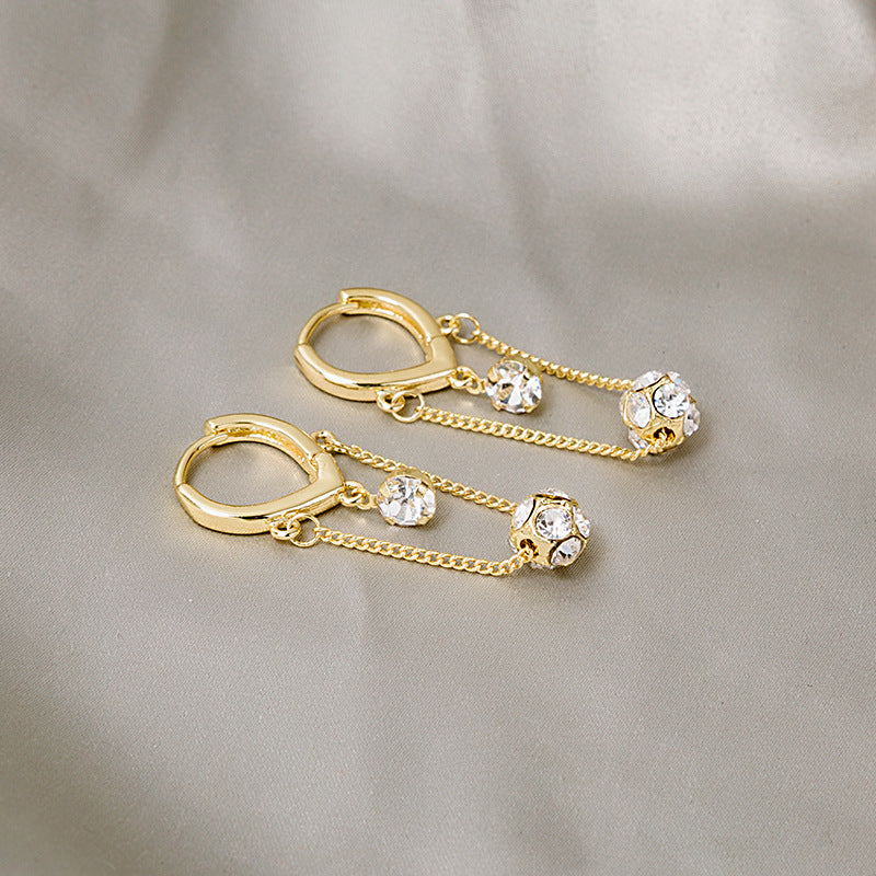 Crystal zircon Hydrangea Pendant Earrings