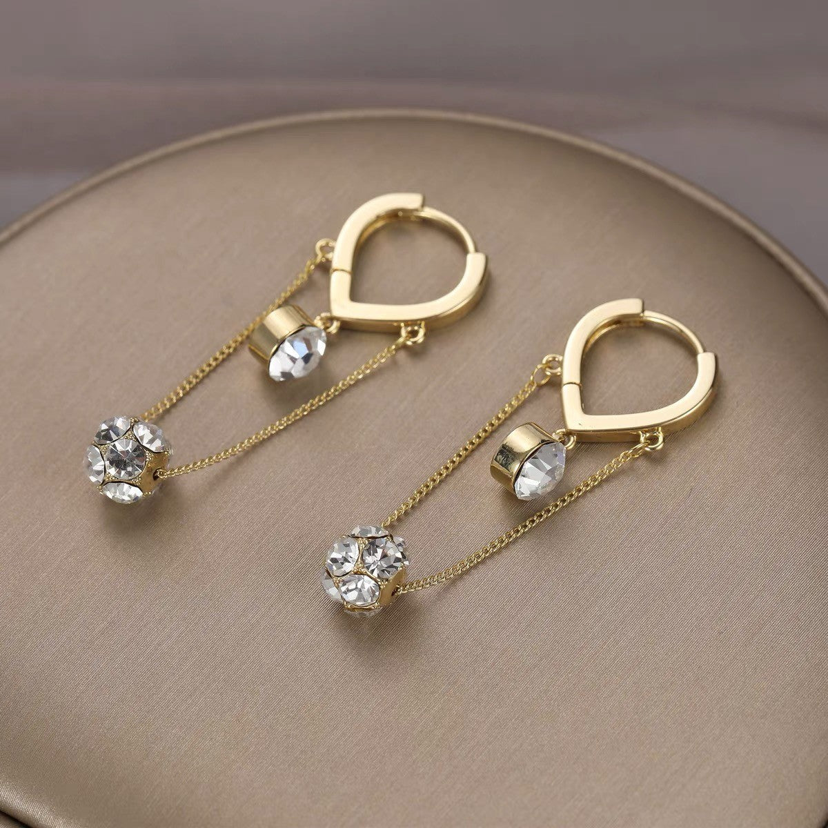 Crystal zircon Hydrangea Pendant Earrings