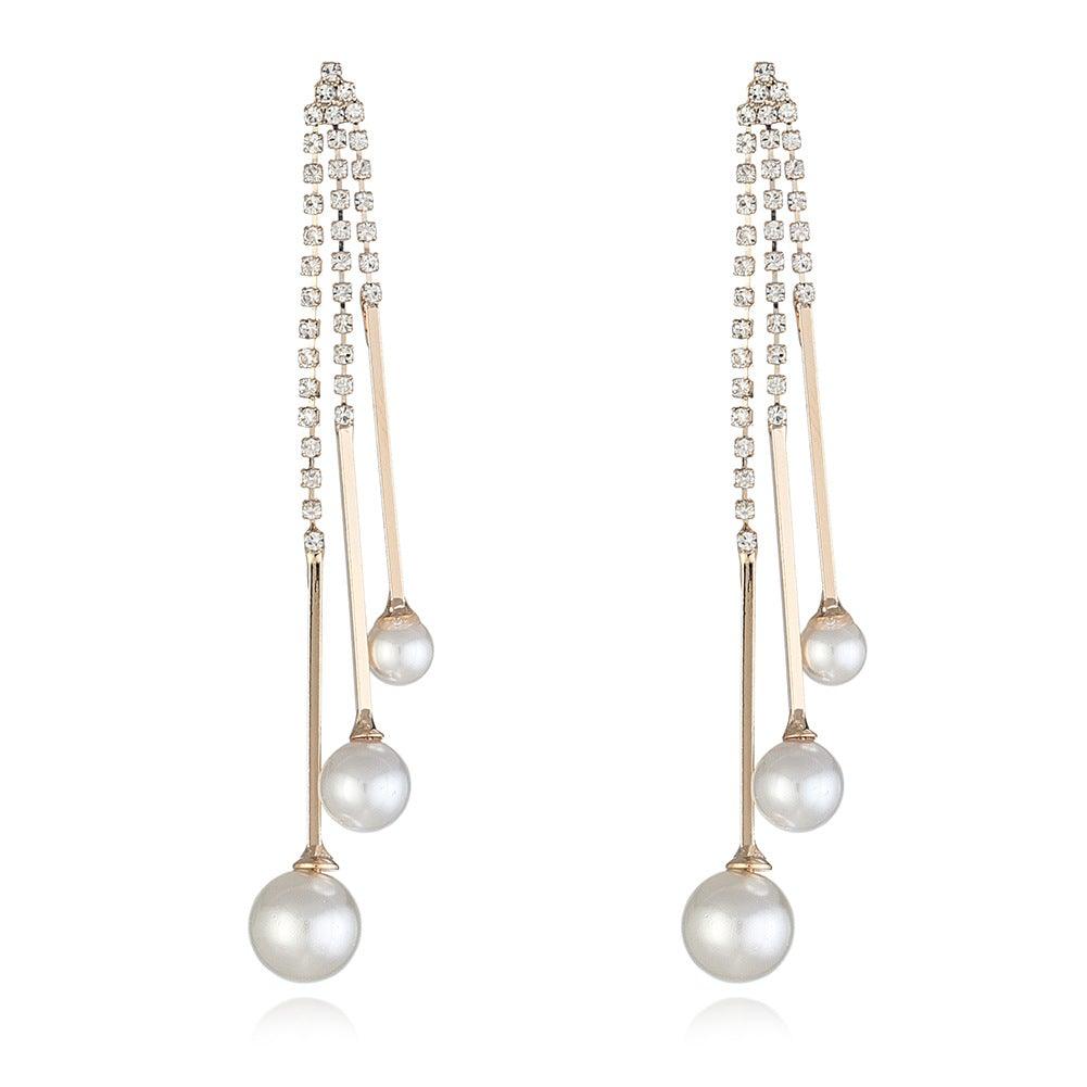 Elegant Pearl Tassel Earrings