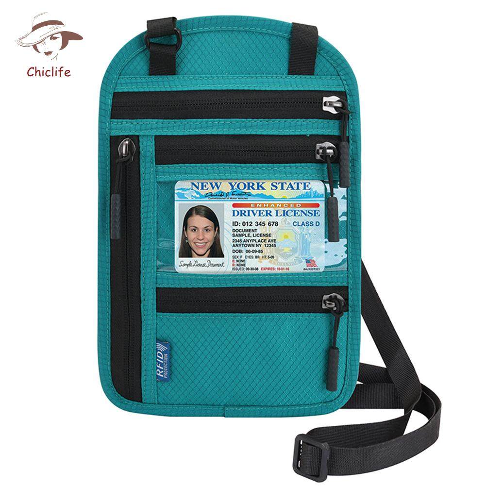 Travel Neck Pouch Neck Wallet with RFID Blocking Passport Holder