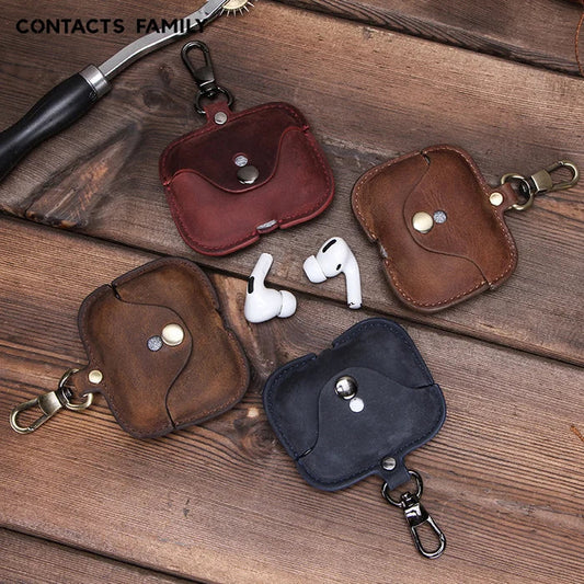 airpods pro case leather keychain convenient headphone cover