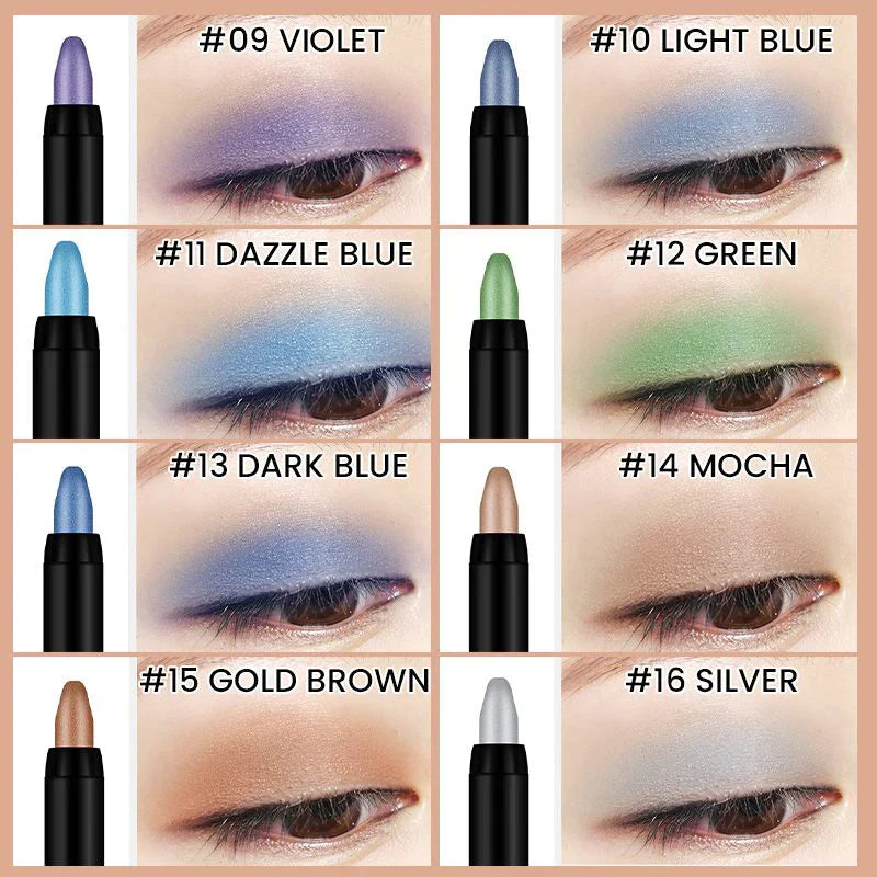 ✨15 Colors Highlighter Eyeshadow Pencil ✏️ Waterproof Glitter Eye Shadow Eyeliner Pen