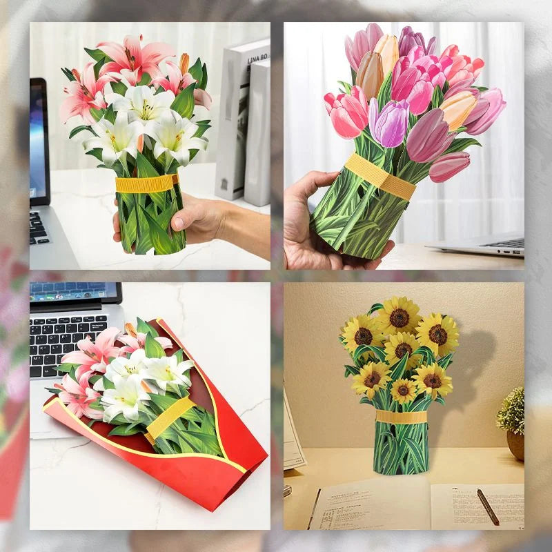 Pop-up Flower Bouquet Greeting Cards