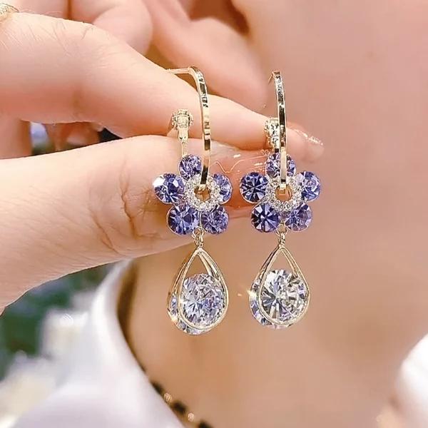 Flower Crystal Earrings