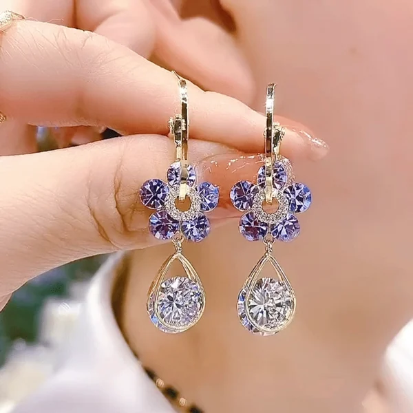 Flower Crystal Earrings