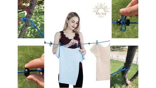 Portable Clothesline with 12 Clothespins