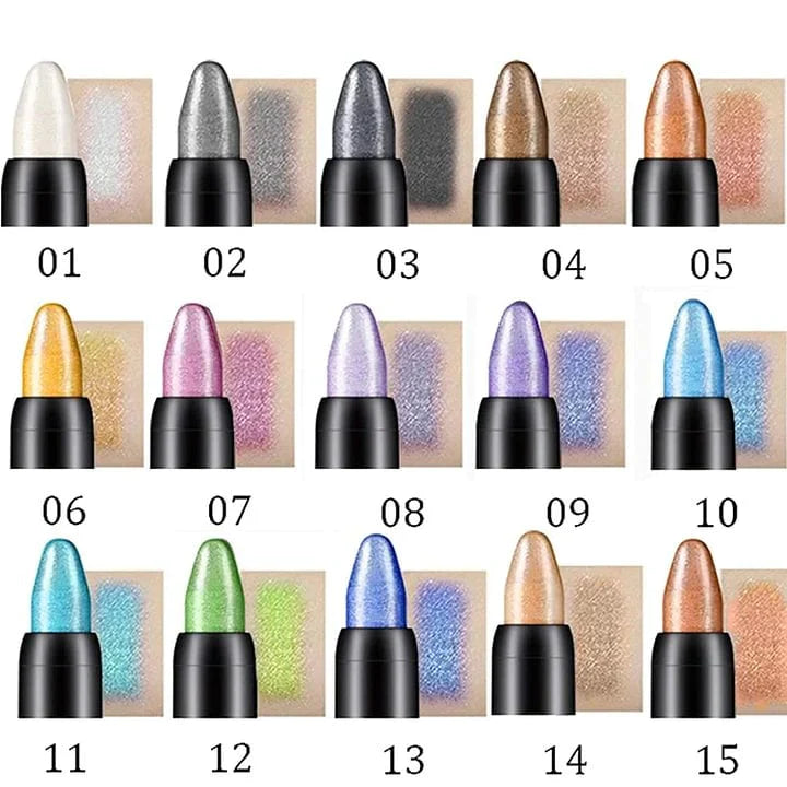 ✨15 Colors Highlighter Eyeshadow Pencil ✏️ Waterproof Glitter Eye Shadow Eyeliner Pen