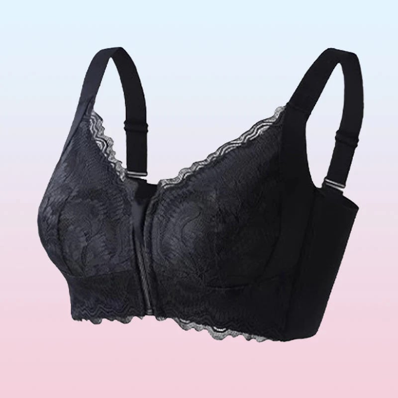 Women's Comfortable Front Closure Lace Posture Support Bra