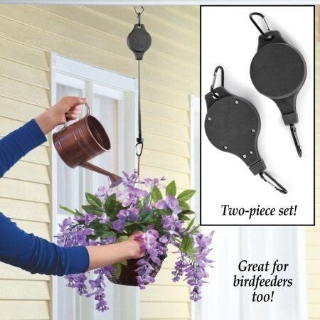 Easy Reach Plant Pulley Set For Garden Baskets Pots Or Birds Feeder