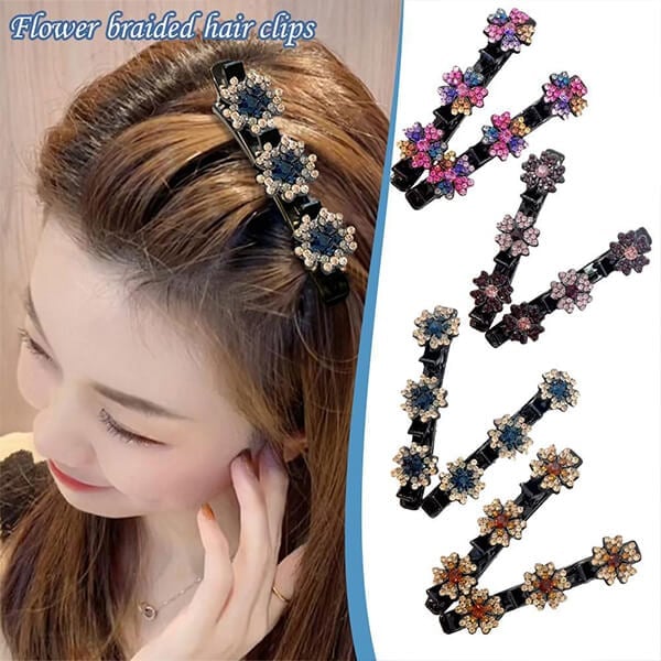 Fashion Flower Braided Hair Clips