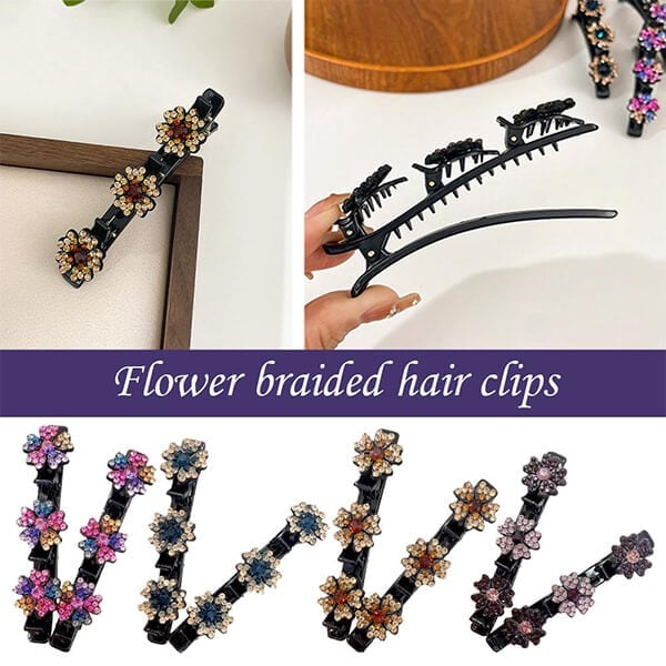 Fashion Flower Braided Hair Clips