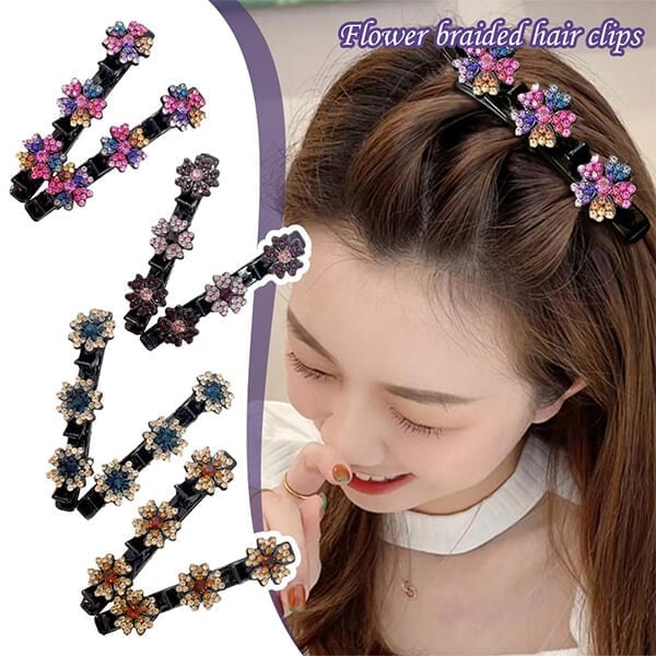 Fashion Flower Braided Hair Clips