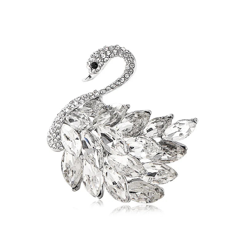 High-end Crystal Swan Brooch