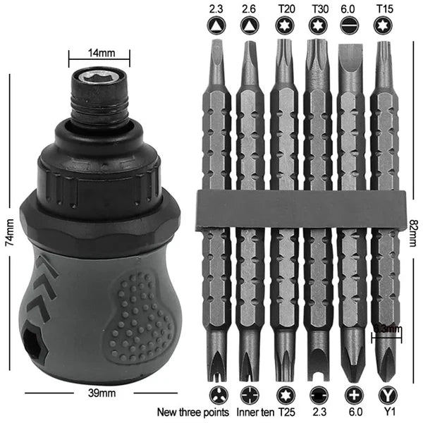 13 In 1 Mini Ratcheting Screwdriver Kit