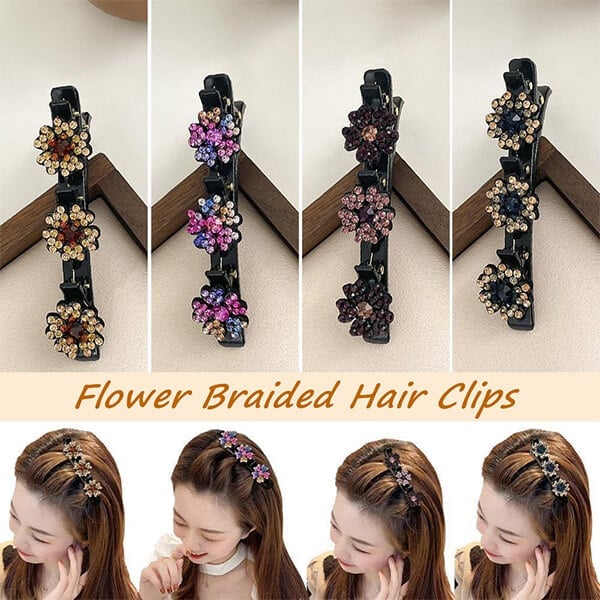 Fashion Flower Braided Hair Clips