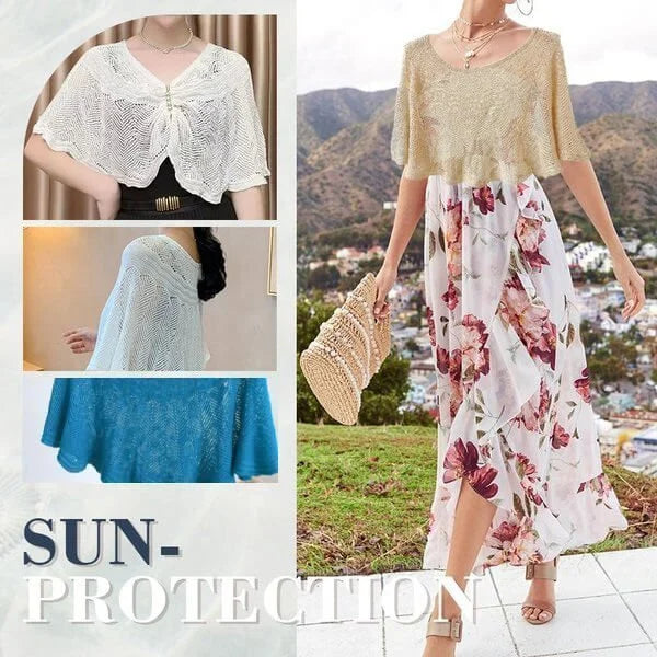 Knitted Sun-proof Shawl (🔥Gift Pearl Clips 1pc🔥)