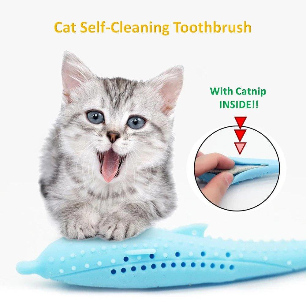 Self cleaning 2024 cat toothbrush