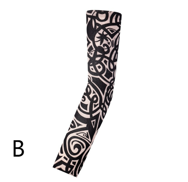 Fake Temporary Tattoo Sleeve Full Arm Cover UV Sun Protection Outdoor Sports