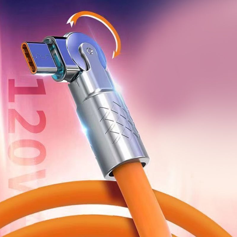 180° Rotating 3-in-1 120W Fast Charging Data Cable