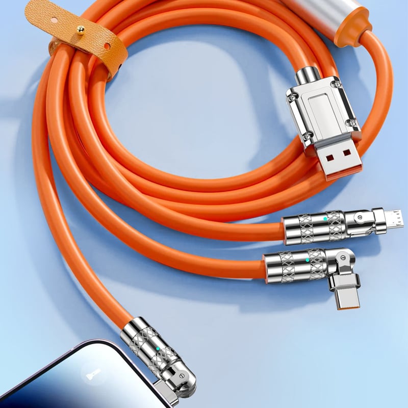 180° Rotating 3-in-1 120W Fast Charging Data Cable