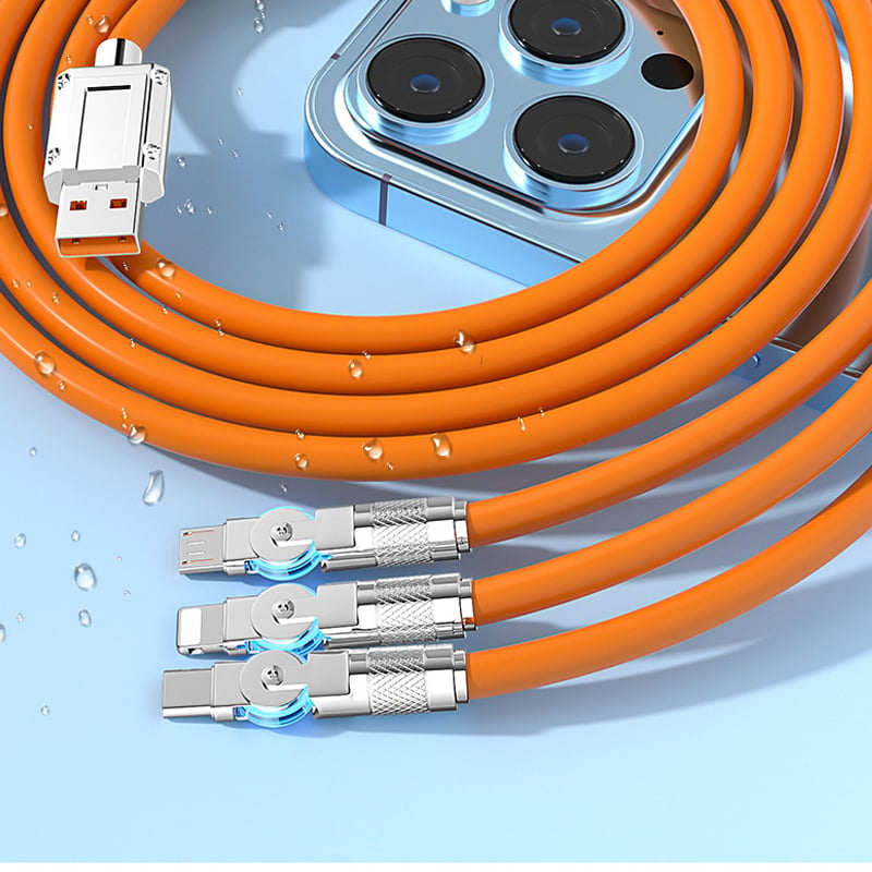 180° Rotating 3-in-1 120W Fast Charging Data Cable