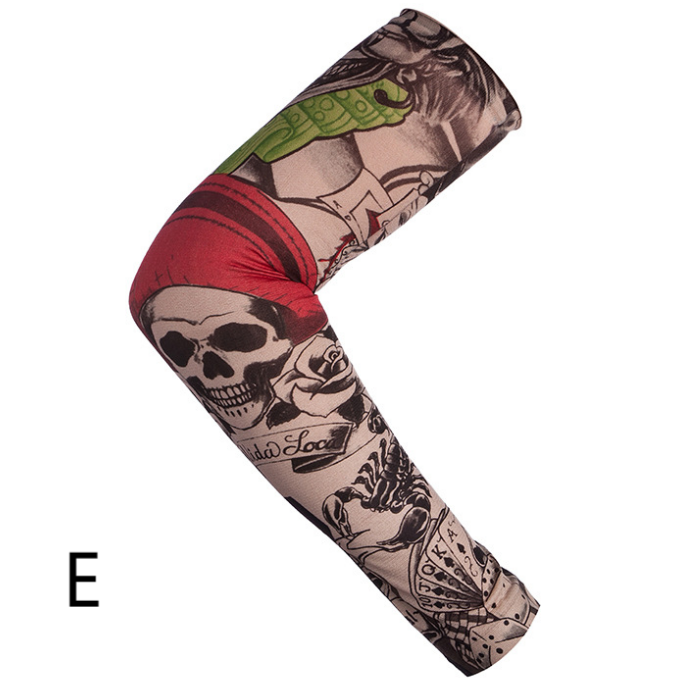 Fake Temporary Tattoo Sleeve Full Arm Cover UV Sun Protection Outdoor Sports