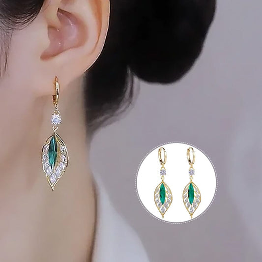 Fashion Crystal Leaf Earrings