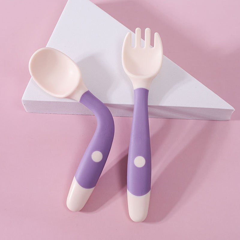 Soft Bendable Silicon Baby Spoon & Fork set