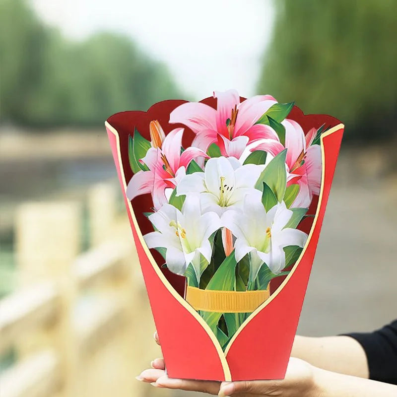 Pop-up Flower Bouquet Greeting Cards