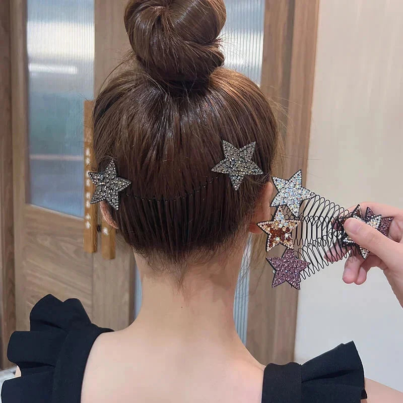 Rhinestone Star Broken Hair Comb