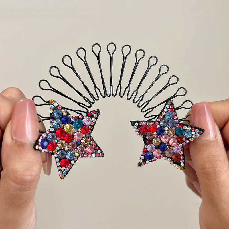 Rhinestone Star Broken Hair Comb